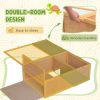 Wooden Tortoise Enclosure with Two Room Design, for Indoor Use, 37" x 25" x 13", Nature Wood