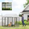 Outdoor Dog Kennel with Waterproof UV-Resistant Cover, 6 x 6 x 6 ft