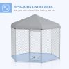 9.2' x 8' x 7.7' Outdoor Dog Kennel Dog Run with Waterproof, UV Resistant Cover for Medium Large Sized Dogs, Silver