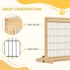 41"-72" Wooden Freestanding Pet Gate with Support Feet, for Small Medium Dogs, Natural