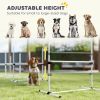 Set of 6 Dog Agility Training Equipment Adjustable Jump Bar Pet Exercise Kit with Carrying Bag (White)