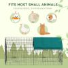 87" Small Animal Cage with Roof, Indoor/Outdoor Use, for Chicken, Rabbits, Chinchillas, Green