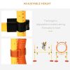 3PCs Portable Pet Agility Training Obstacle Set for Dogs w/ Adjustable Weave Pole, Jumping Ring, Adjustable High Jump