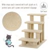 23.5" 4 Tier Pet Stairs Dog Cat Step Scratch Post Furniture, Cream White