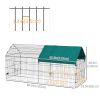 87" Small Animal Cage with Roof, Indoor/Outdoor Use, for Chicken, Rabbits, Chinchillas, Green