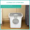Enclosed Cat Litter Box, Easy Cleaning Kitty Litter Box with Front Entrance, Top Exit, Scoop, White