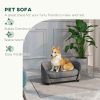 Pet Sofa Dog Couch for Small to Medium Sized Dogs with Soft Cushion, Removable Washable Cover, Velvet Touch, Grey