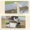 17" Small Cat Tree with Scratching Post, Cat Tower with Rotatable Top Pole, Platform, 2 Dangling Balls, Light Grey