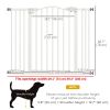 Extra Tall Dog Gate with Door, Pressure Fit, Auto Close, Double Locking for Doorways Hallways Stairs, 29"-39", White