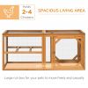 55" Wooden Chicken Coop Extension Outdoor with Roosting Bars, Combinable Design, Orange