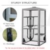 79" Cat Cage, Large Outdoor Kitten House, Indoor Cage Pet Kennel Playpen with 3 Platforms Door 4 Sandbags - Grey
