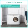 Cat Litter Box with Anti-Sand Tunnel, Scoop, Open Top, Odor Control & Easy to Clean, White