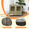 Dog Crate Furniture with Lockable Magnetic Door, Adjustable feet for Small & Medium Dogs, Indoor Use, Grey