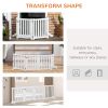 23.5"H Foldable Dog Gate with Door, 4 Panels Freestanding Pet Gate Barriers Indoor with Support Feet, Puppy Fence for Small Dogs, White