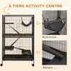 5-Tier Rolling Small Animal Cage, Deluxe Guinea Pig Cage, Ferret Cage for Mink Chinchilla Kitten Rabbit, Grey