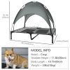 Large Elevated Dog Bed 6.2" L X 29.9" W 36.2" H Foldable Outdoor Cat Dog Canopy Cot w/ Carry Bag Grey