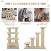 23.5" 4 Tier Pet Stairs Dog Cat Step Scratch Post Furniture, Cream White