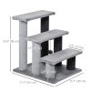 Cat Stairs for Bed, Couch 3 Steps, Small Cat Tree for Indoor Cats with Scratching Posts Toy Ball, 17.5" x 15.5" x 19"