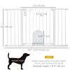 30"-52" Extra Wide Pet Gate Barrier with Small Door, 30"H Dog Gate with Safety Gate Barrier, Stair Pressure Fit, White