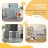 80" Extra Wide Freestanding Pet Gate with Support Feet, Light Grey