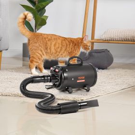 Dog Dryer, 2800W/4.3HP Dog Blow Dryer, Pet Grooming Dryer With Adjustable Speed And Temperature Control, Pet Hair Dryer With 4 Nozzles And Extendable (Option: Black)