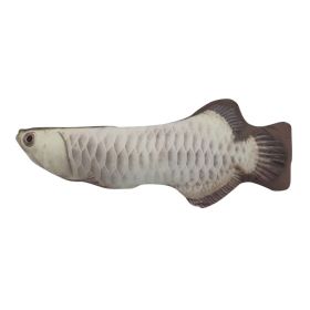 Cat Toy Simulation Fish Toy Pet Plush Cat Mint Fish Kitten Simulated Silver Arowana Interactive Pet Chew Toys (Color: 1PCS)