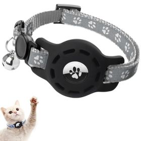 For AirTag Tracker Locator Protective Case Reflective Pet Collar (Type: Pet Supplies, Color: Gray)