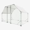 Galvanized Large Metal Walk in Chicken Coop Cage Farm Poultry Run Hutch Hen House