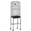 62" Rolling Bird Cage Cockatoo House Play Top Finch Pet Supply with Storage Shelf, Wheels - Black