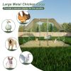 Galvanized Large Metal Walk in Chicken Coop Cage Farm Poultry Run Hutch Hen House