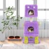 Cartoon Shape Themed Cat Tower with Soft Long Plush Decor