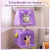 Cartoon Shape Themed Cat Tower with Soft Long Plush Decor