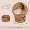 Handwoven Elevated Cat Bed with Soft Cushion & Cat Egg Chair Shape, Cat Basket Bed Kitty House with Stand, Raised Wicker Cat Bed for Indoor Cats