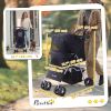 Dog Stroller, One-click Folding Pet Stroller with Cup Holder, 4 Wheels Travel Carrier w/ Brakes, 360�� Swiveling Front Wheels, Storage Basket
