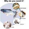 Cat Toy Flopping Fish Cat Toy With Realistic Tail Wagging; Interactive Plush Chewing Toy For Cats