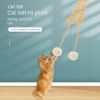 Pet cat toy self hi cat hair ball plush spring toy Jingle Bell Toys