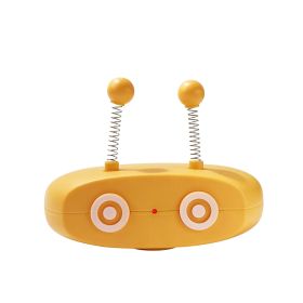Electric Cat Interactive Toys Funny Pet Teasing Robot Laser Toys Automatic Steering Walking Sticks (Color: Yellow)