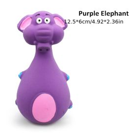 Latex Toys, Dog Toys, Latex Sound Big Tummy Elephant Cow Cartoon Pet Toys (Color: Purple Elephant)