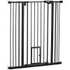 41" Easy Open Indoor Dog Gates for Doorways, House, Stair - Black