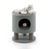 Cat Stool Bed with Scratching Posts and Plush Ball Toy
