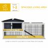 2 Level 59" Outdoor Rabbit Hutch with Openable Top, Dark Gray