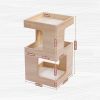 Indoor Decor Wooden Cat Tower with 2-Floor Condo