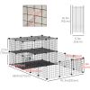 Small Animal Cage Rabbit Cage with Door, Guinea Pig Playpen, Small Animal Fence for Bunny, Chinchilla, Freret, Chinchilla, Indoor and Outdoor Use